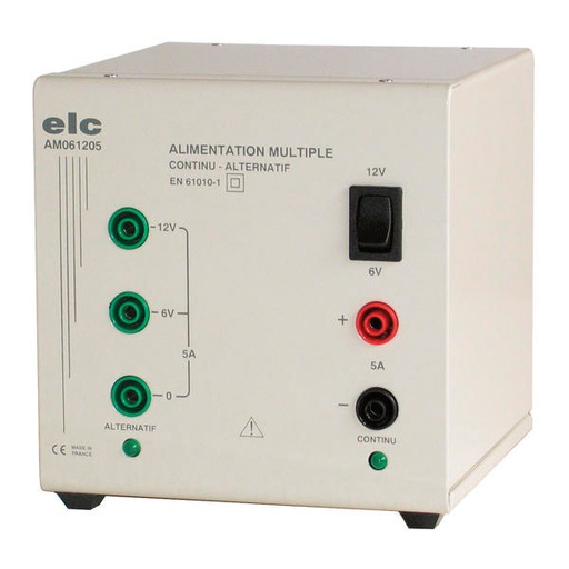 [350015-S64537] Alimentation fixe 6-12V / 5 A / CC / AC AM061205 ELC