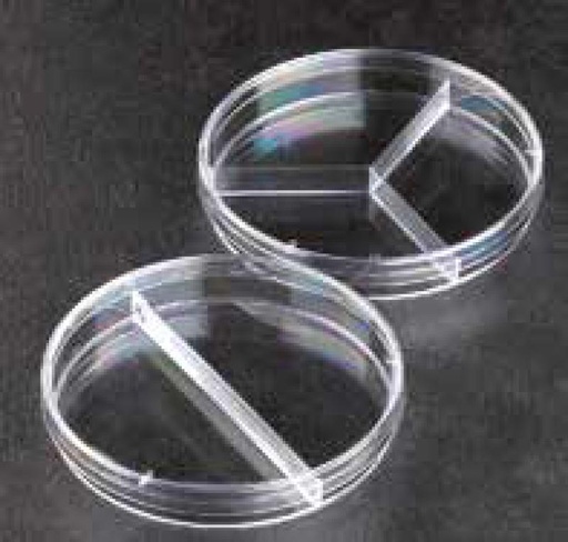 [502011-S60185] Boîtes de Pétri 3 compartiments stériles en polystyrène Ø 90 mm (lot de 20)