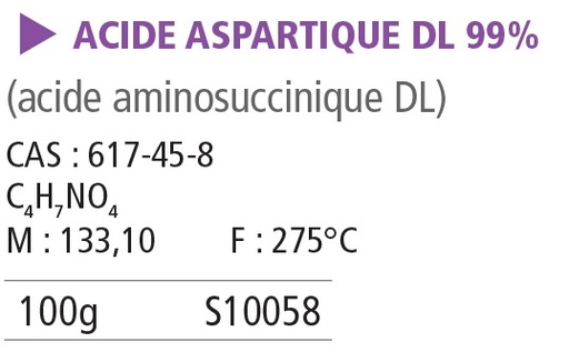 [910092-S10058] Acide aspartique DL - 99%- 100g