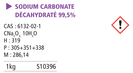 [910048-S10396] Sodium carbonate décahydraté pur - 1 kg