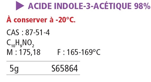 [910093-S65864] Acide 3-indole acétique pur - 5 g  + Frais carboglace