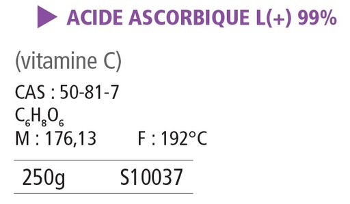 [910333-S10037] Acide ascorbique l (+) pur - 250 g 