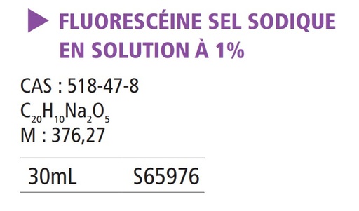 [910343-S65976] Fluorescéine en solution pure - 30 mL 