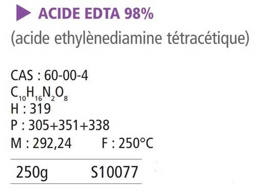 [911051-S10077] Éthylènédiamine tétra acétique pur - 250 g