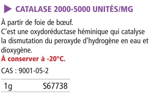 [912013-S67738] Catalase foie de bovin - 1 g  + Frais carboglace