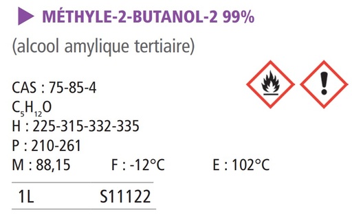 [930065-S11122] Méthyl-2-butanol-2 - 1 L