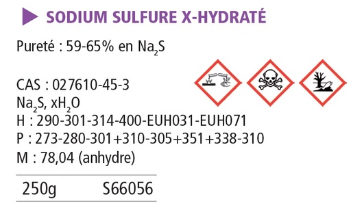 [970014-S66056] Sodium sulfure hydraté pur - 250 g