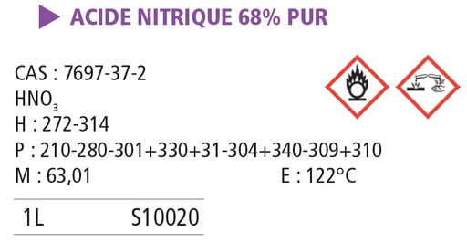 [980014-S10020] Acide nitrique 67 % pur - 1 L