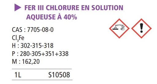 [980051-S10508] Fer (III) chlorure solution - 1 L