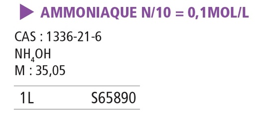[980077-S65890] Ammonium hydroxyde 0.1M (0.1N) - 1 L 