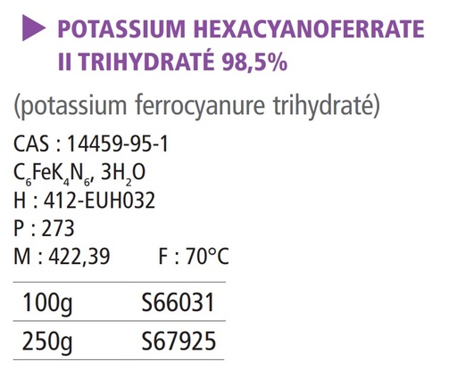 Potassium hexacyanoferrate (II)