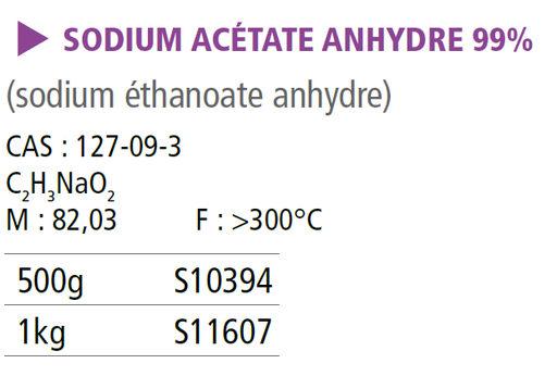 Sodium éthanoate anhydre