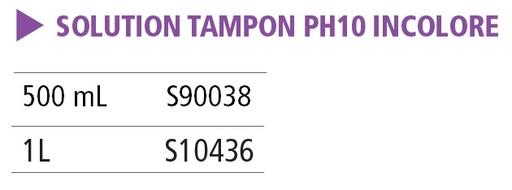 Solution tampon pH 10 incolore