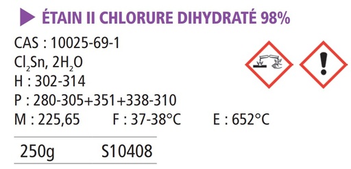 Étain (II) chlorure dihydrate