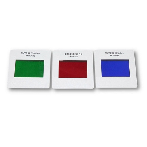 Filtres colorés sur cache diapositive (lot de 3)