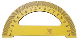 [S68133] Rapporteur 180° en bois laque jaune 35 cm