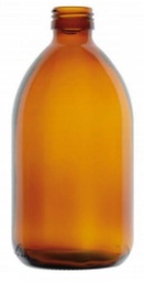 Flacon verre brun à col étroit PP28 en verre ordinaire