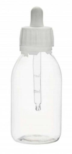 Flacon compte-gouttes verre blanc PP28 - À l'unité