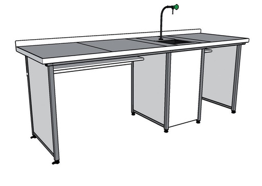 Paillasse élèves humide / 3 élèves