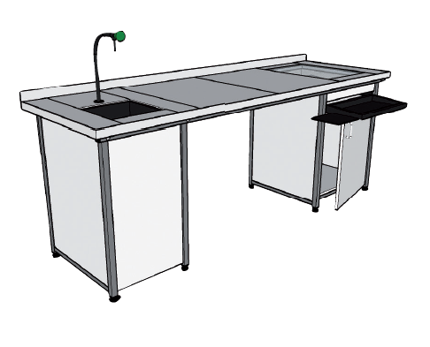 Paillasse élèves humide EXAO /2-3 élèves