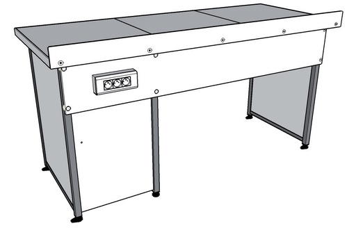 Paillasse élèves seches / 3 élèves