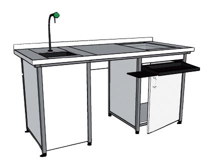 Paillasse humide- EXAO profondeur 600 / 1-2 élèves