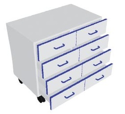 [S62933] Meuble 4 tiroirs / 4 tiroirs - L823 x P494 x H723 mm