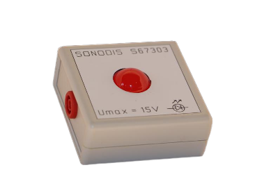 [S67303] Boitier LED géante 23 mm rouge protégée