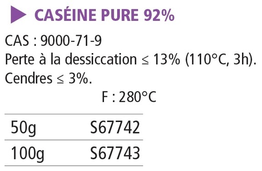 [910172-S67743] Caséine pure 92% 100 g