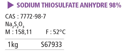 [910324-S67933] Sodium thiosulfate anhydre 98% 1 Kg