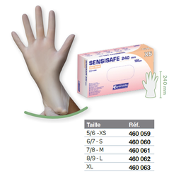 Gants de protection à usage unique en vinyle sans poudre (lot de 100, sauf XL lot de 90)