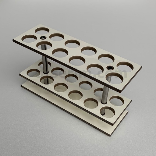 [S41285] Portoir 2 rangs - 12 trous - diamètre 21 en célamine