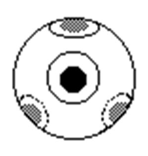 [012035-S03612] Atomes azote bleus 4 trous Molymod® MA-401 (lot de 10)