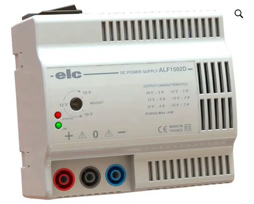 [S03646] Alimentation laboratoire ajustable +ou- 10-15V 2A ELC ALF1502D