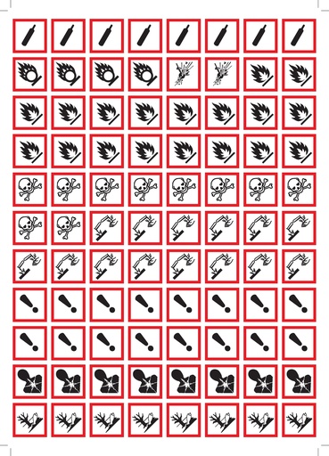 [#051004] Étiquettes adhésives CLP (lot de 100)
