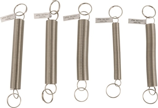 [002012] Ressorts pour oscillations et loi de Hook (lot de 5)