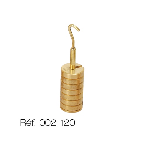 Masse métallique échancrée à crochet en laiton