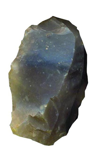 [031057] Outil préhistorique en silex véritable : Grattoir