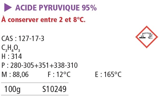 [980106-S10249] Acide pyruvique pur - 100 mL
