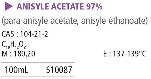 [910153-S10087] Anisyl acétate 97% - 100 mL