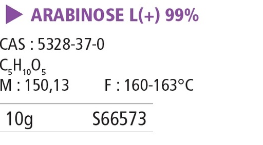 [910154-S66573] Arabinose L(+) 99% - 100 g