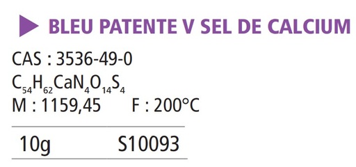[910168-S10093] Bleu patente V sel de calcium technique - 10 g