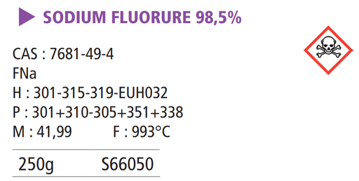 [960040-S66050] Sodium fluorure 98.5% - 250 g