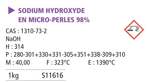 [970010-S11616] Sodium hydroxyde perles - 1 Kg
