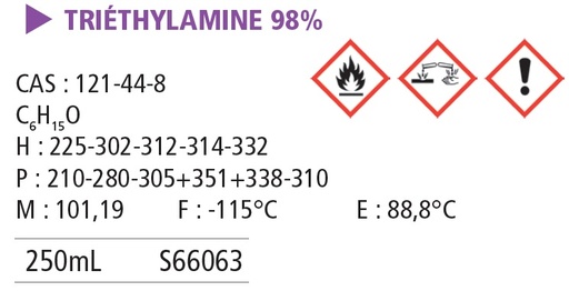 [938012-S66063] Triéthylamine 98% - 250 mL
