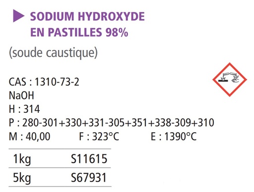 Sodium hydroxyde pastilles