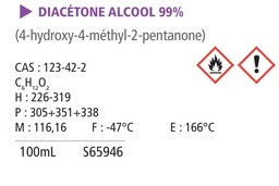[S65946] Diacetone alcool - 100 mL