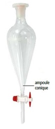 Ampoule conique - Robinet téflon - Pyrex®