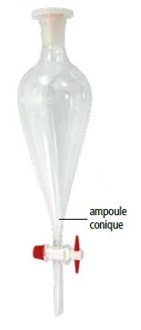 Ampoule conique - Robinet téflon - Pyrex®
