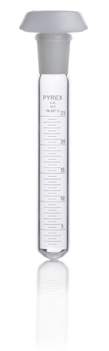 Tube à essai gradué col rodé avec bouchon - Pyrex®